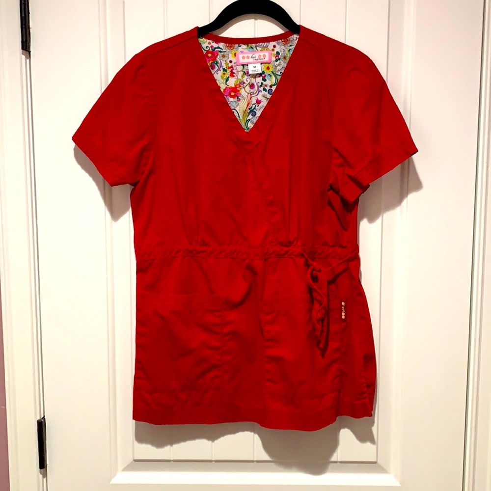 Koi Lindsey scrub top Red